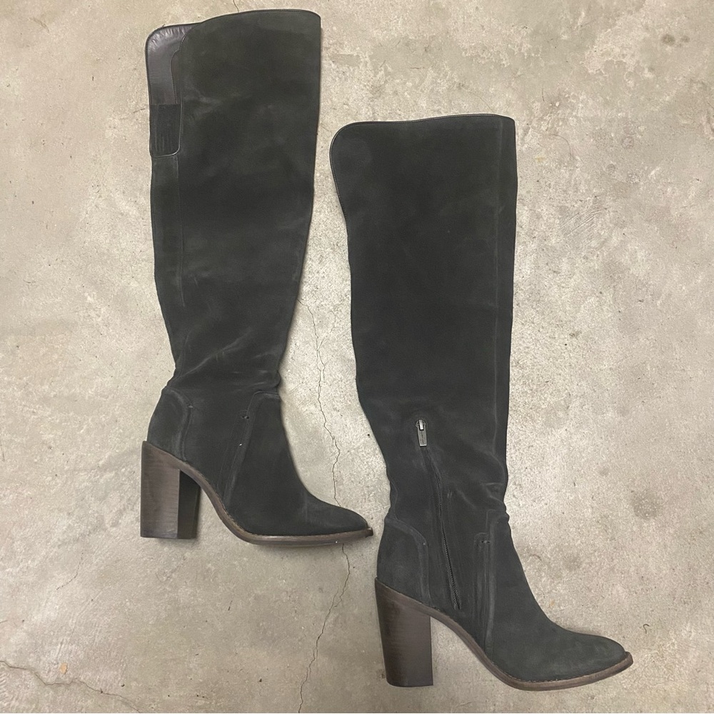 Vince Camuto Women’s Melaya Over the Knee Boots 7.5M Suede Leather Block Heel
